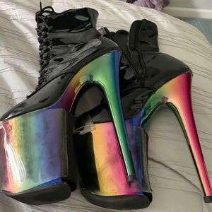 Pleaser Stiletto shoes with clear protectant seal on front
